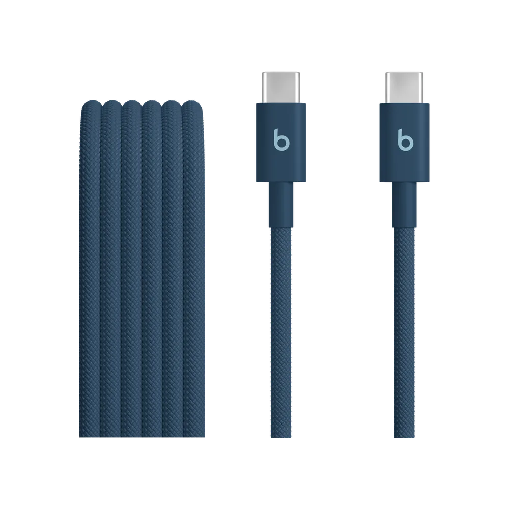 Cablu țesut Beats USB‑C la USB‑C Albastru turbo · 1,5 m